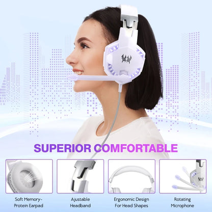Casque Gaming PC Over-Ear avec Micro et LED – Basses Profondes, 2,2 m