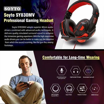 Casque Gaming LED filaire – Stéréo & Basses Profondes – PS4/Xbox/PC/Phone/Switch